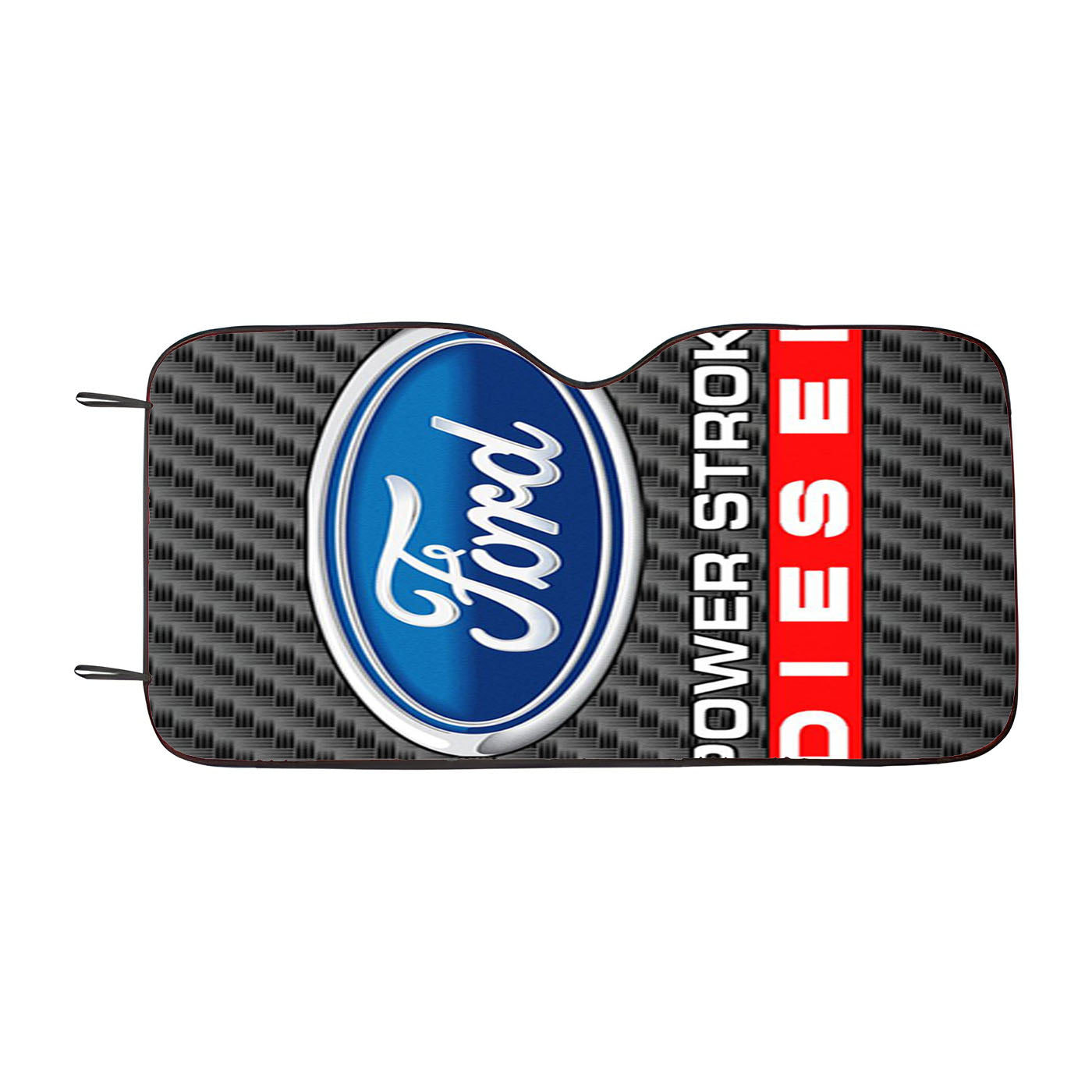 Carbon Ford Powerstroke Diesel Logo Car Auto Sun Shade Windshield Cover