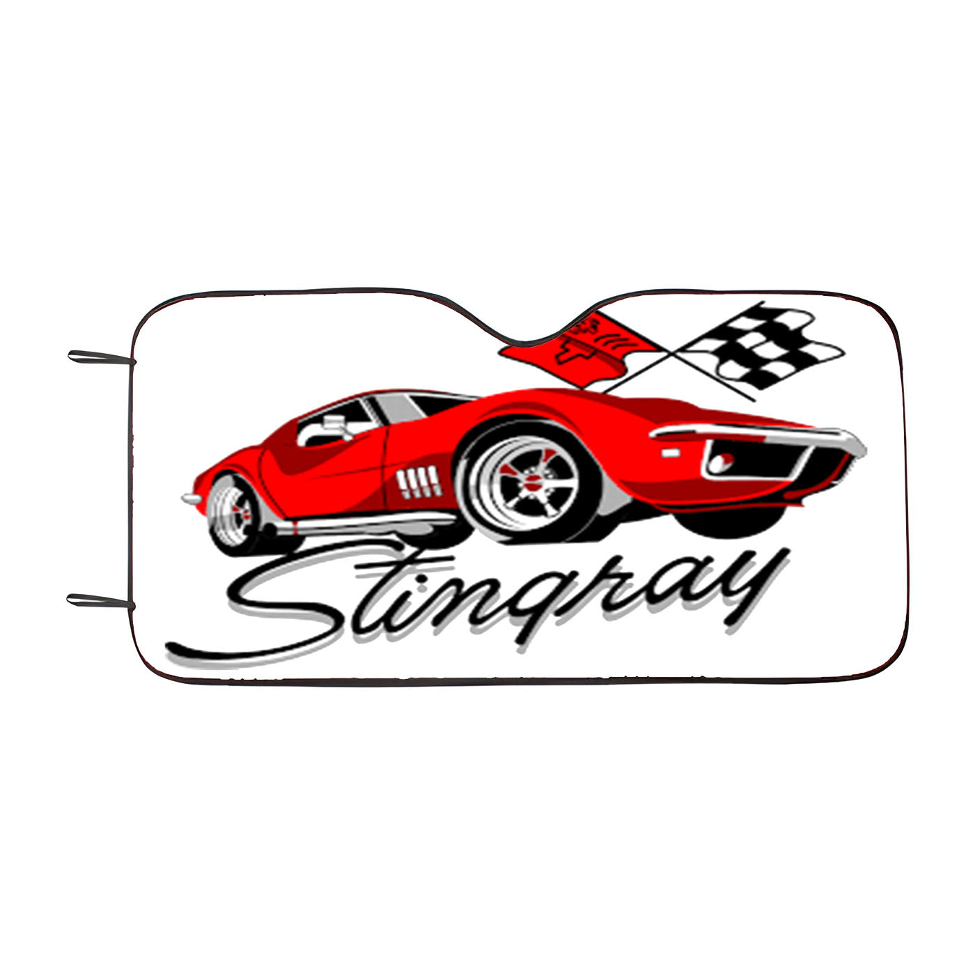 Chevy Red Car Cartoon Car Auto Sun Shade Windshield Cover