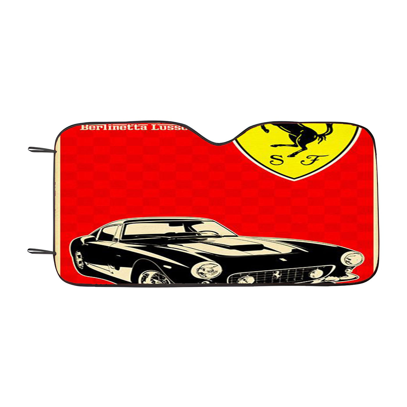 Classic Ferrari Red Car Auto Sun Shade Windshield Cover