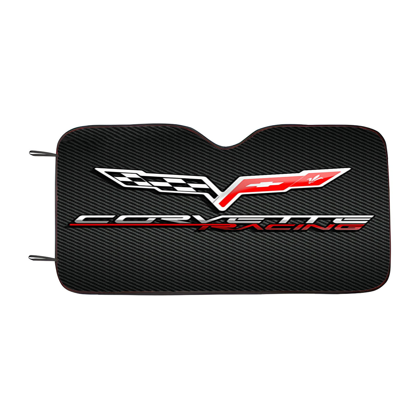 Corvette Chevy Racing Carbon Logo Car Auto Sun Shade Windshield Cover