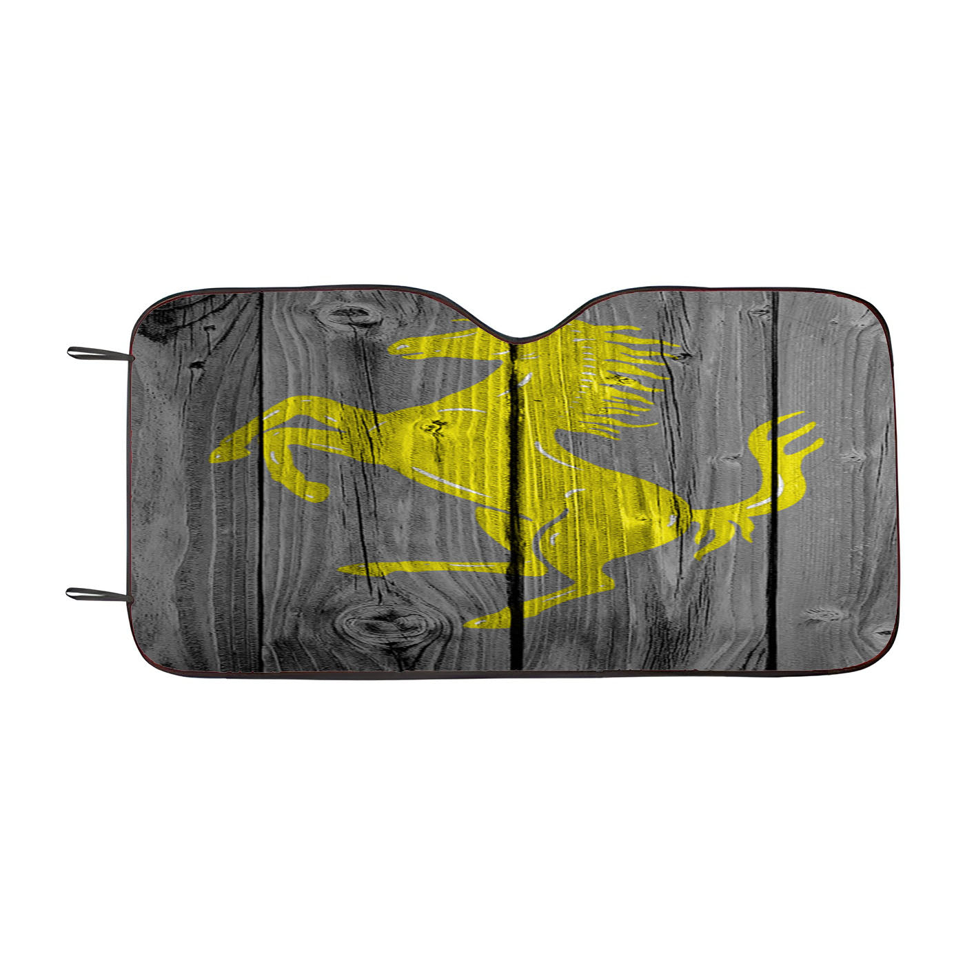 Ferrari Horse Logo Dark Wood Wallpaper Car Auto Sun Shade Windshield Cover