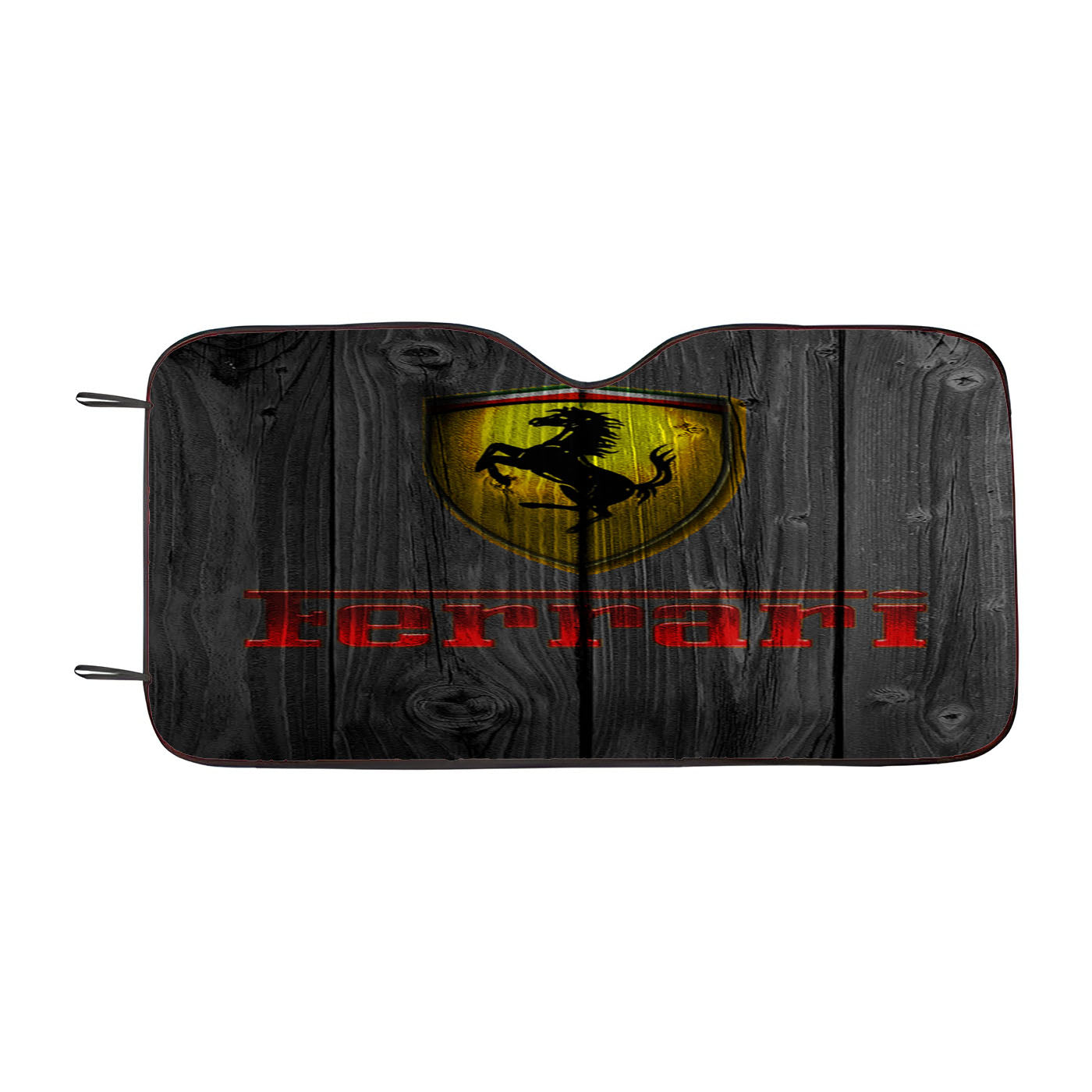 Ferrari Luxury Car Logo Dark Wood Wallpaper Car Auto Sun Shade Windshield Cover