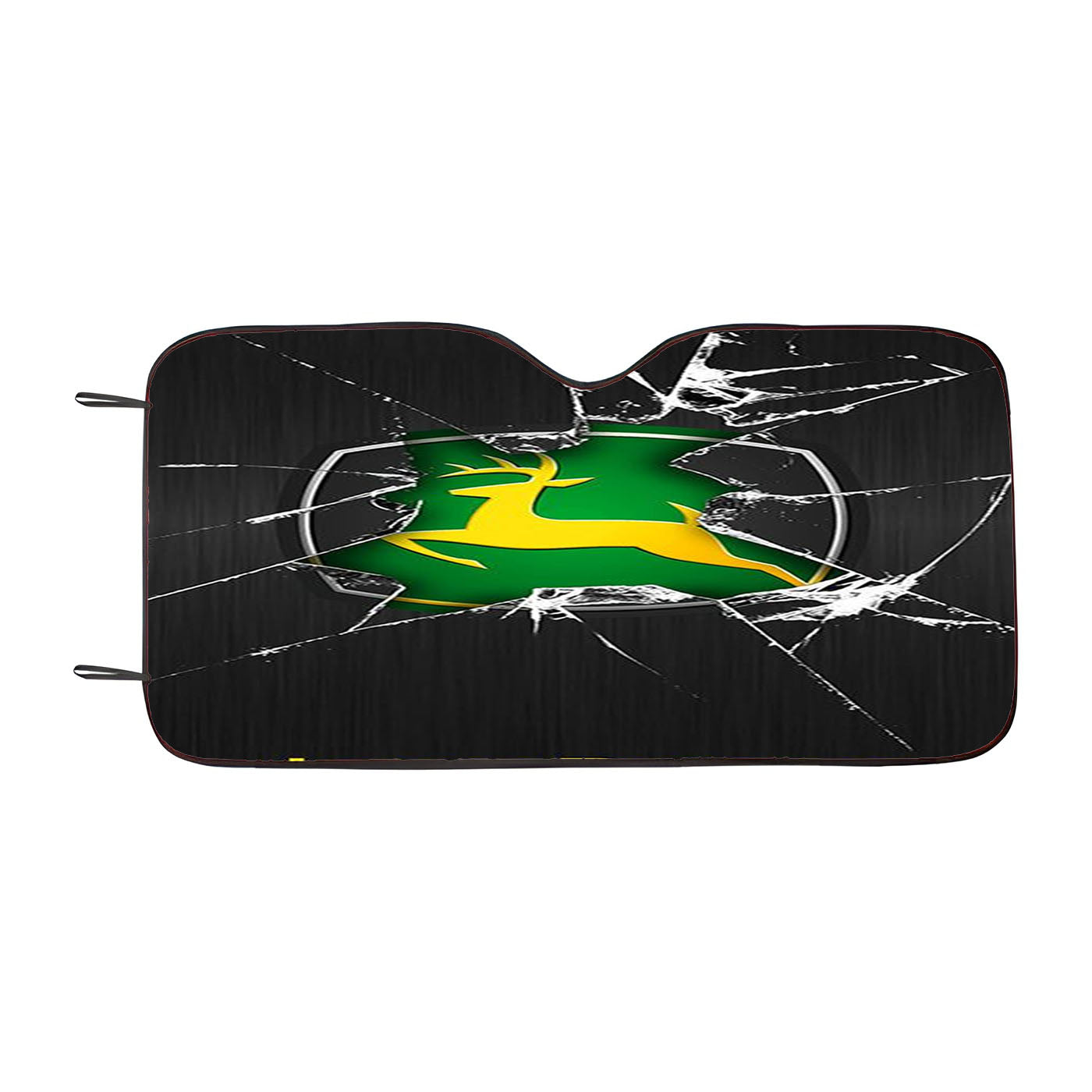 John Deere Cracked Glass Logo Car Auto Sun Shade Windshield Cover