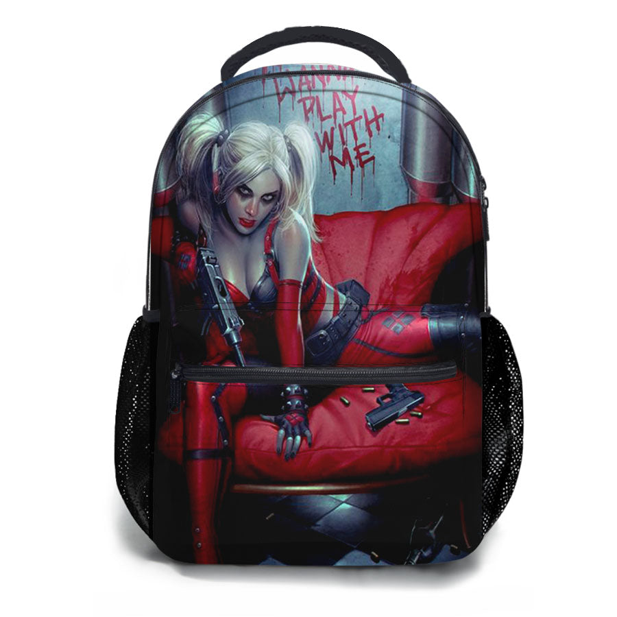 Batman Harley Quinn Blood Blonde School Backpacks