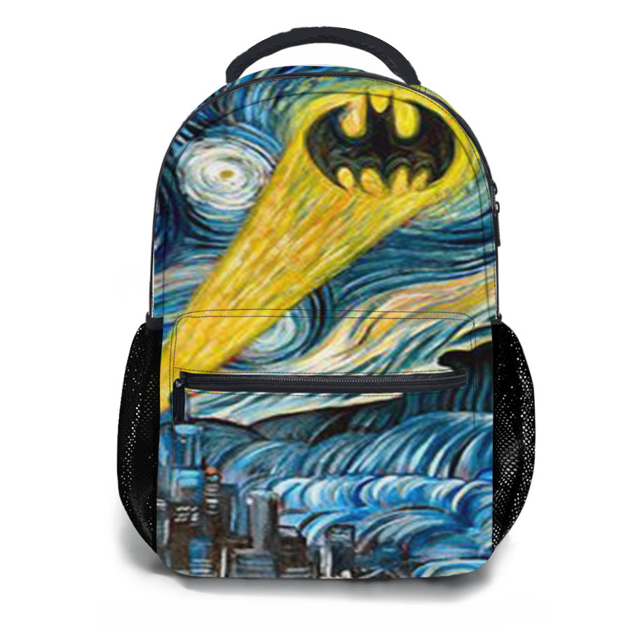 Batman Logo Starry Night School Backpacks