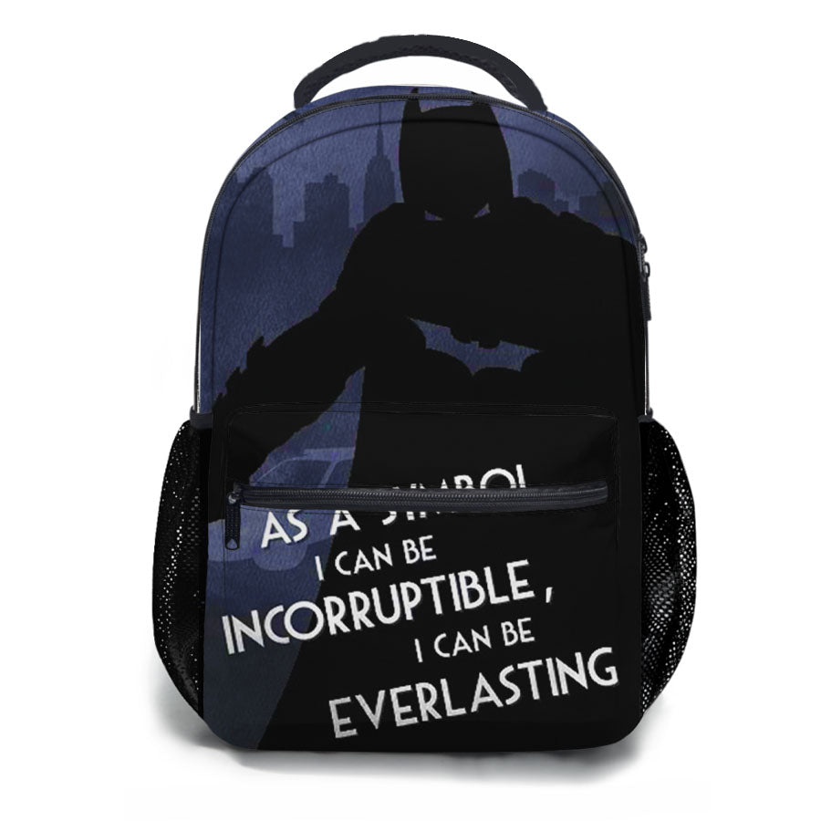 Batman Quote Vector School Backpacks