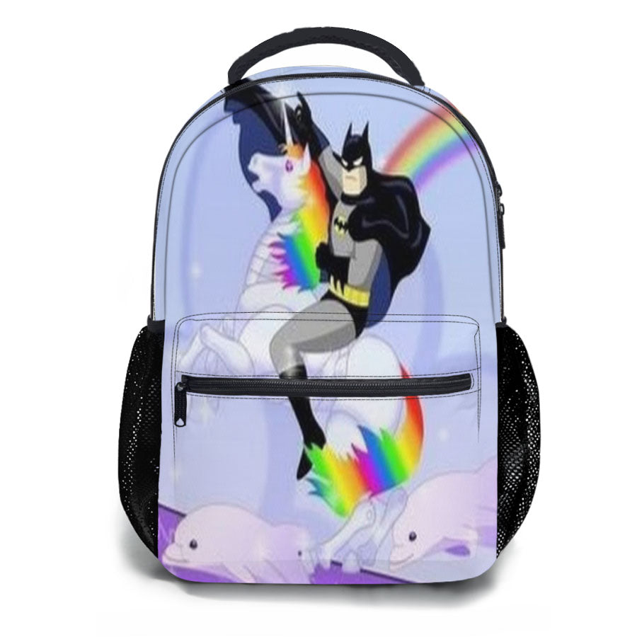 Batman Riding Robot Unicorn School Backpacks