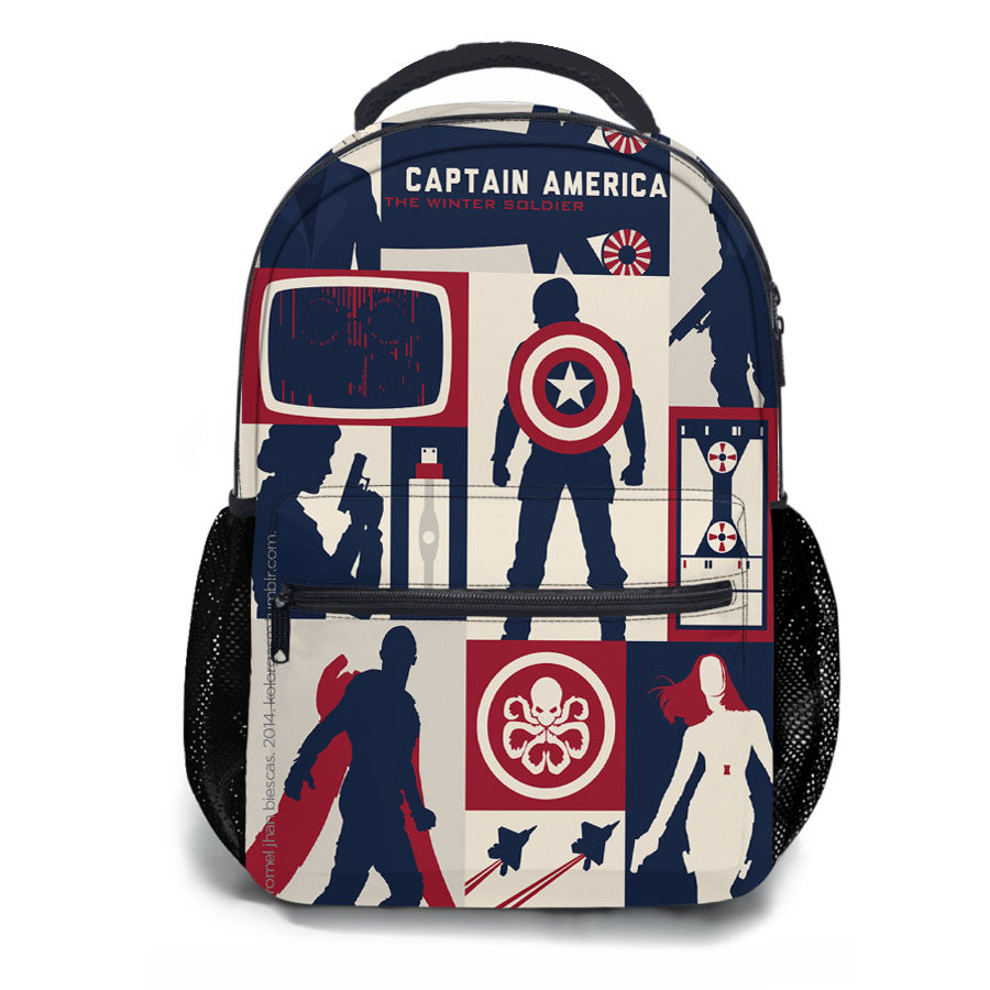 Captain America Hydra Collage School Backpacks