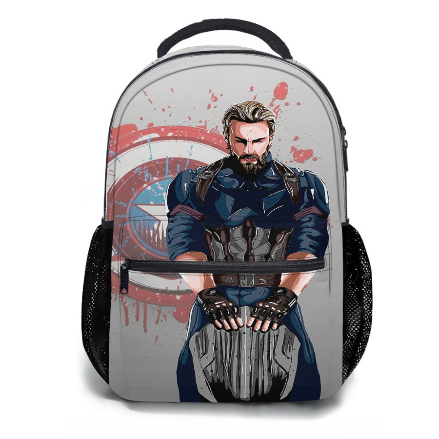 Captain America X Chris Evans Illustration School Backpacks