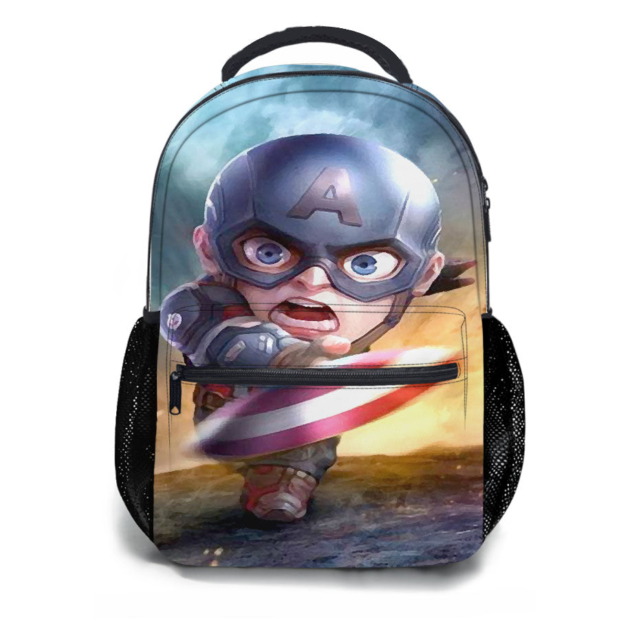 Chibi Fancy Captain America School Backpacks