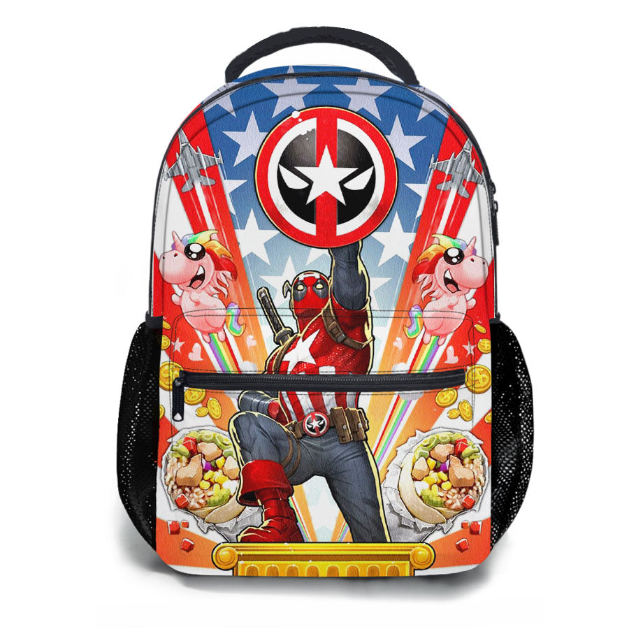 Deadpool X Captain America School Backpacks