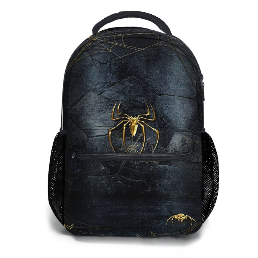 Gold Spiderman Logo Art Wallpaper School Backpacks