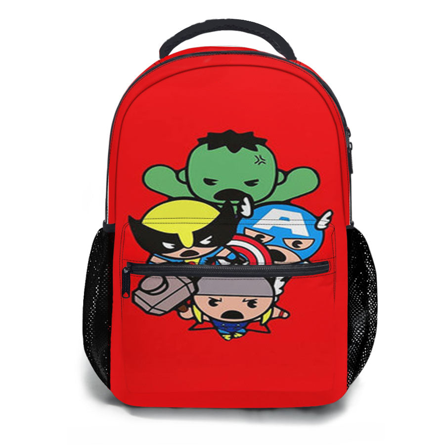 Kawaii Captain America Hulk Thor Wolverine Marvel Avengers School Backpacks