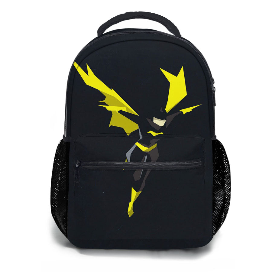 Minimalist Batman Black Yellow School Backpacks