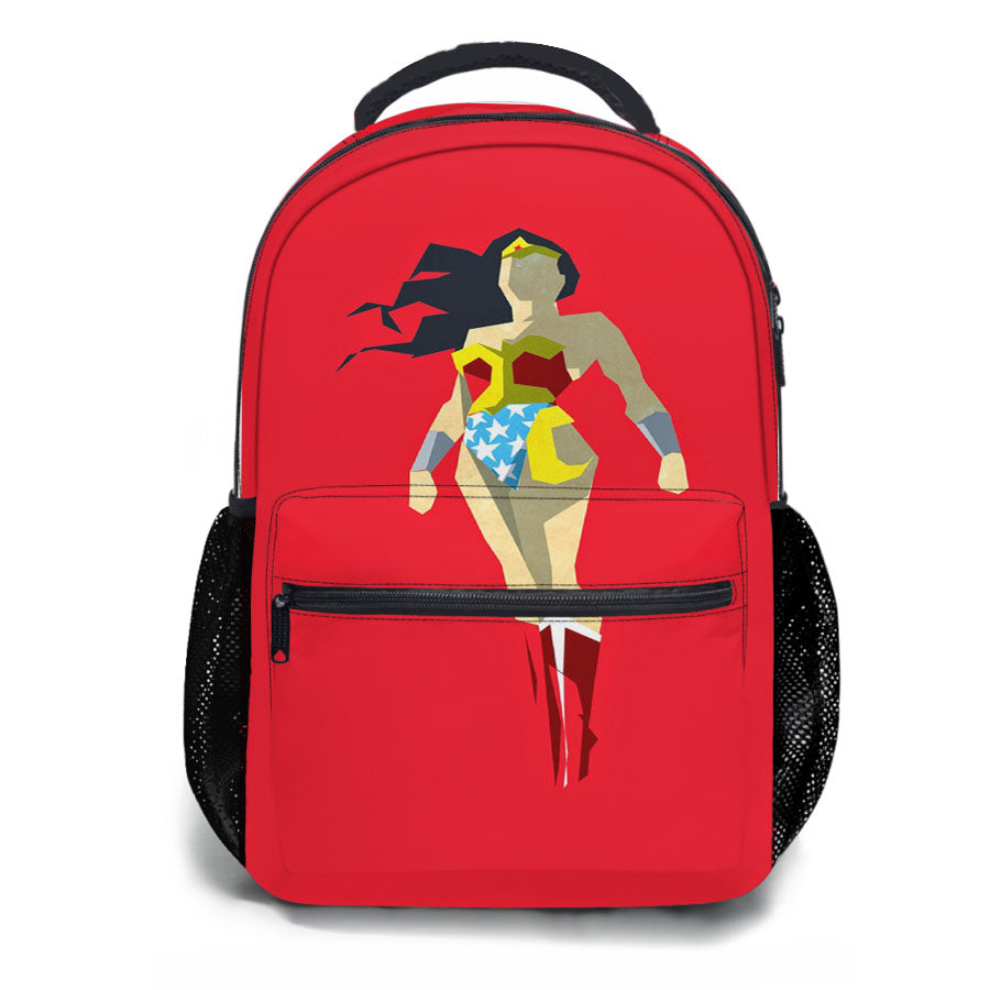 Minimalist Wonder Woman Red School Backpacks