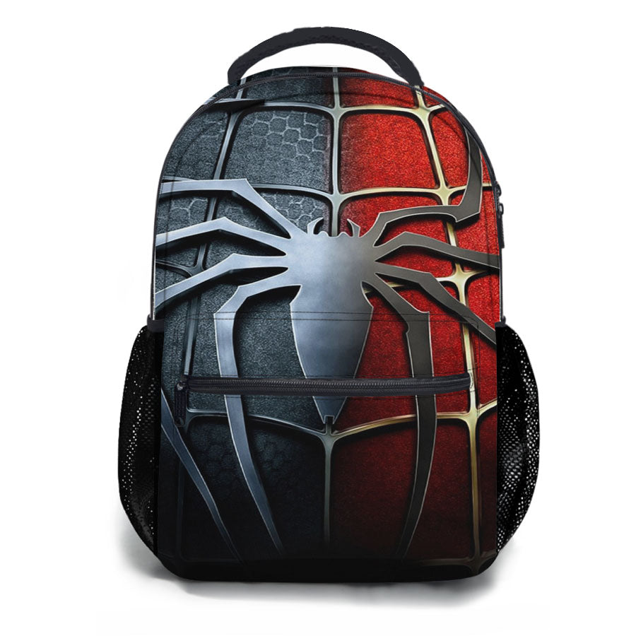 Spiderman Black Red Chest Logo School Backpacks