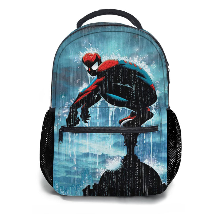 Spiderman In The Middle Of The Rain School Backpacks