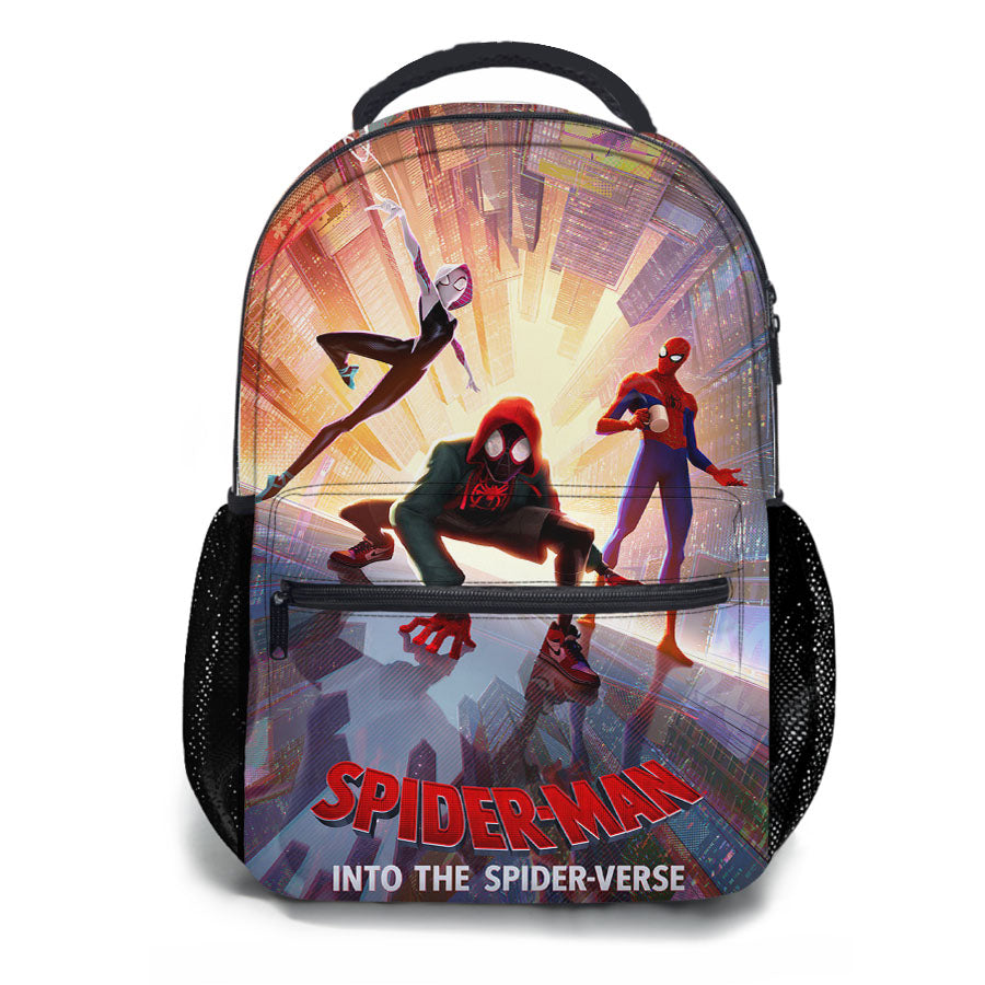 Spiderman In The Spiderverse Poster School Backpacks