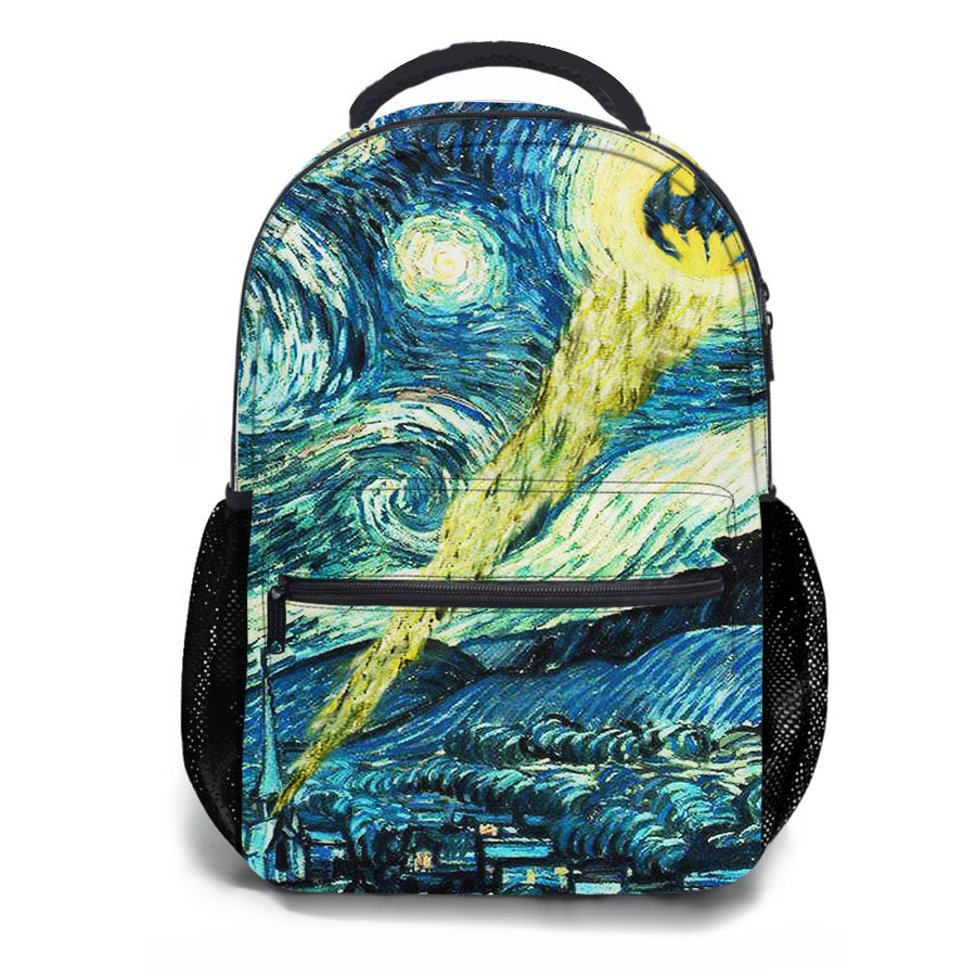 Starry Night Batman Logo School Backpacks