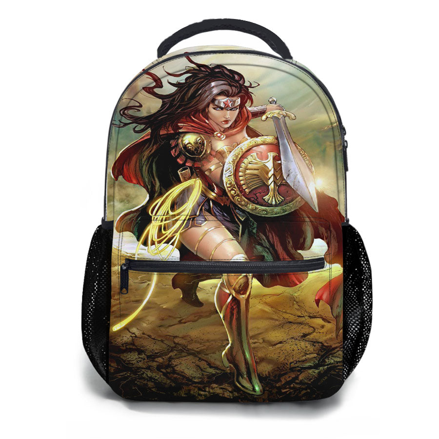 Wonder Woman Digital Art School Backpacks
