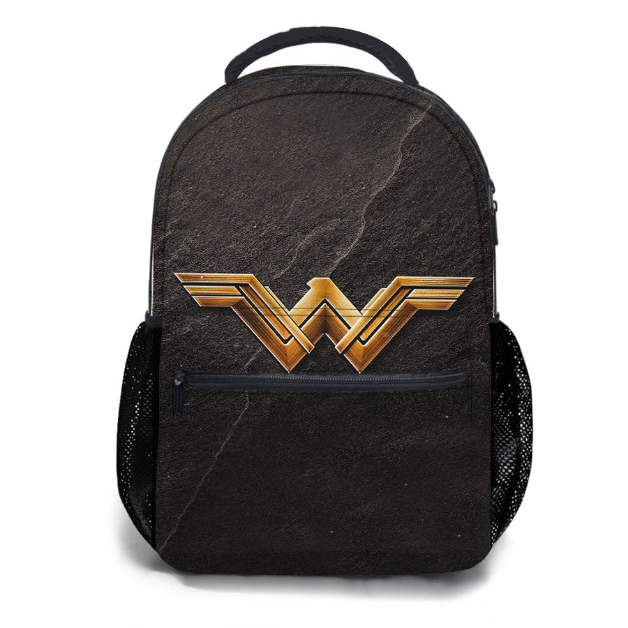 Wonder Woman Gold Logo School Backpacks