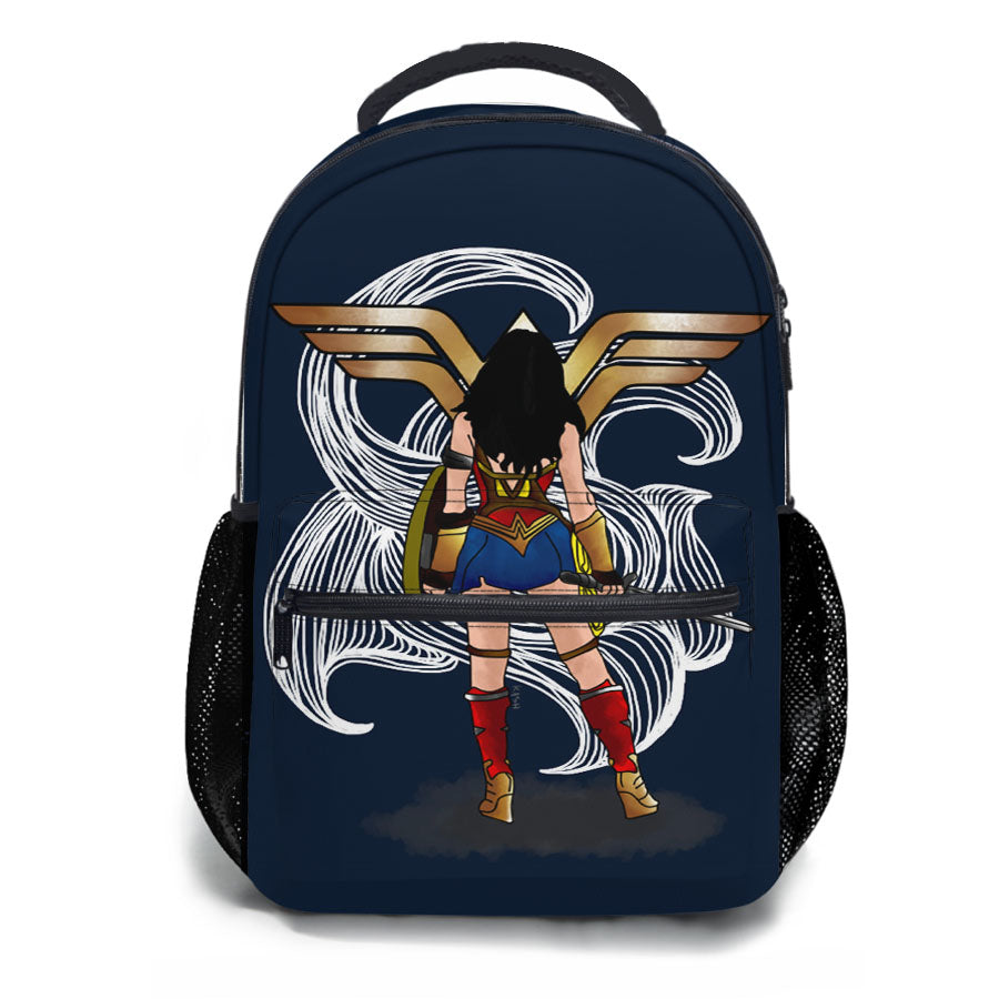Wonder Woman Illustration School Backpacks