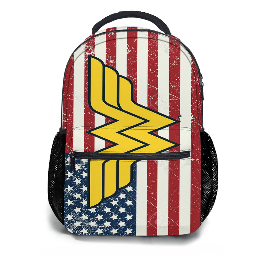 Wonder Woman Logo America School Backpacks