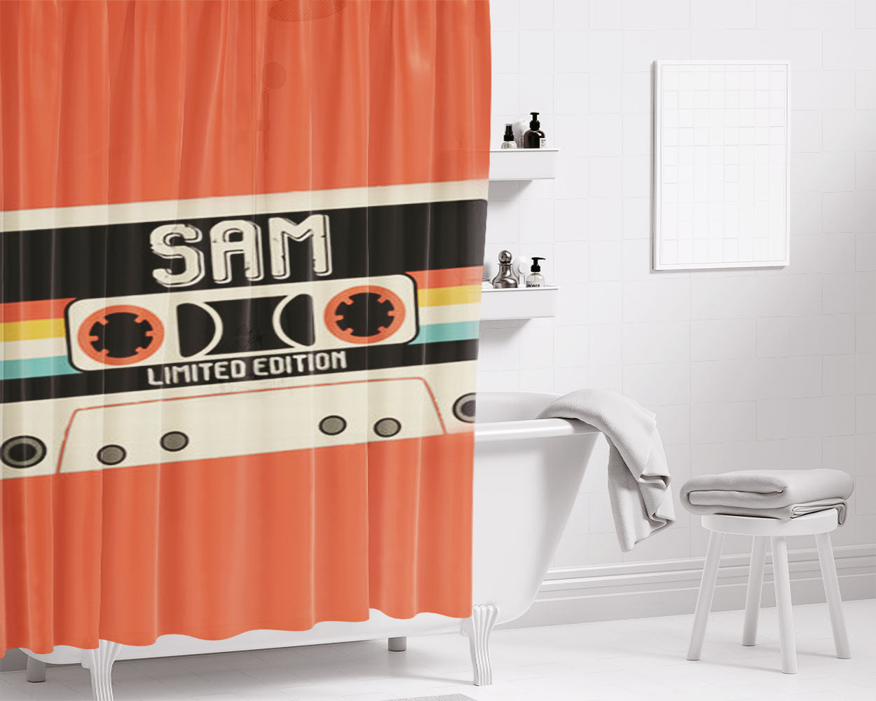 Assette Tape - Fender Bathroom Shower Curtain Fabric Waterproof | 66 X 72 Inch