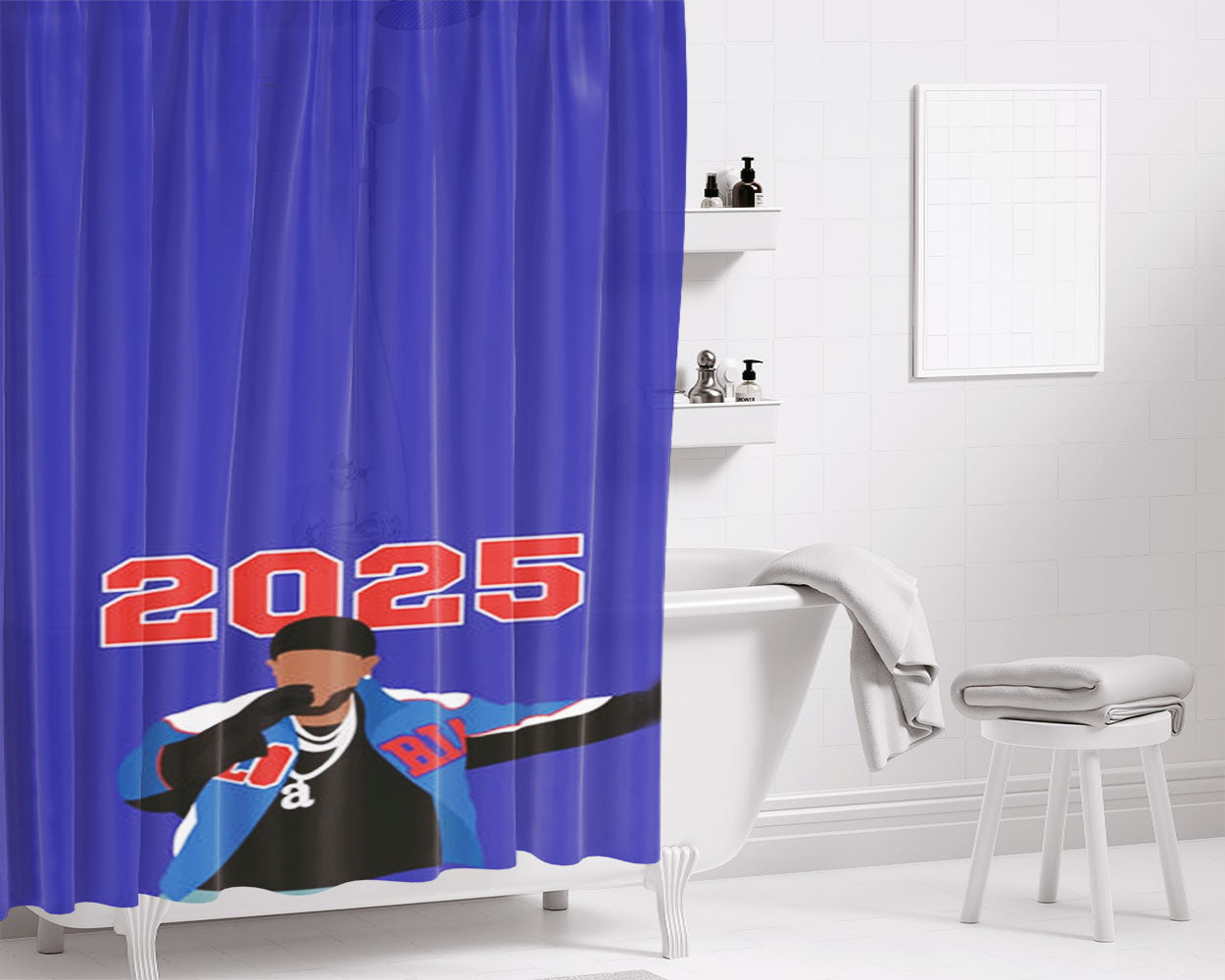 Kendrick 2025 Bathroom Shower Curtain Fabric Waterproof | 66 X 72 Inch