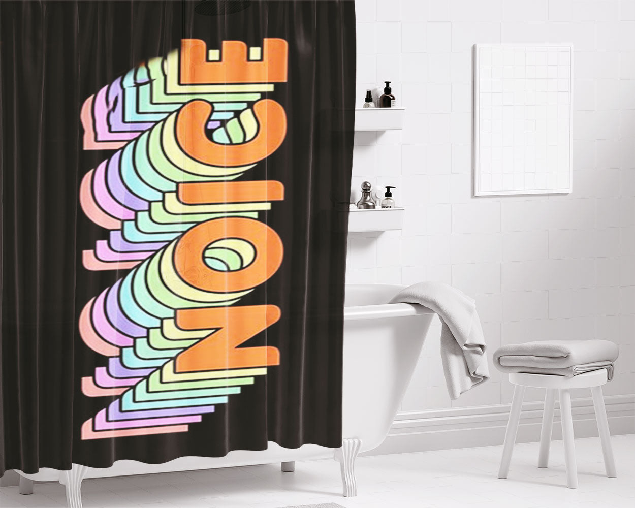 Noice - B99 Bathroom Shower Curtain Fabric Waterproof | 66 X 72 Inch