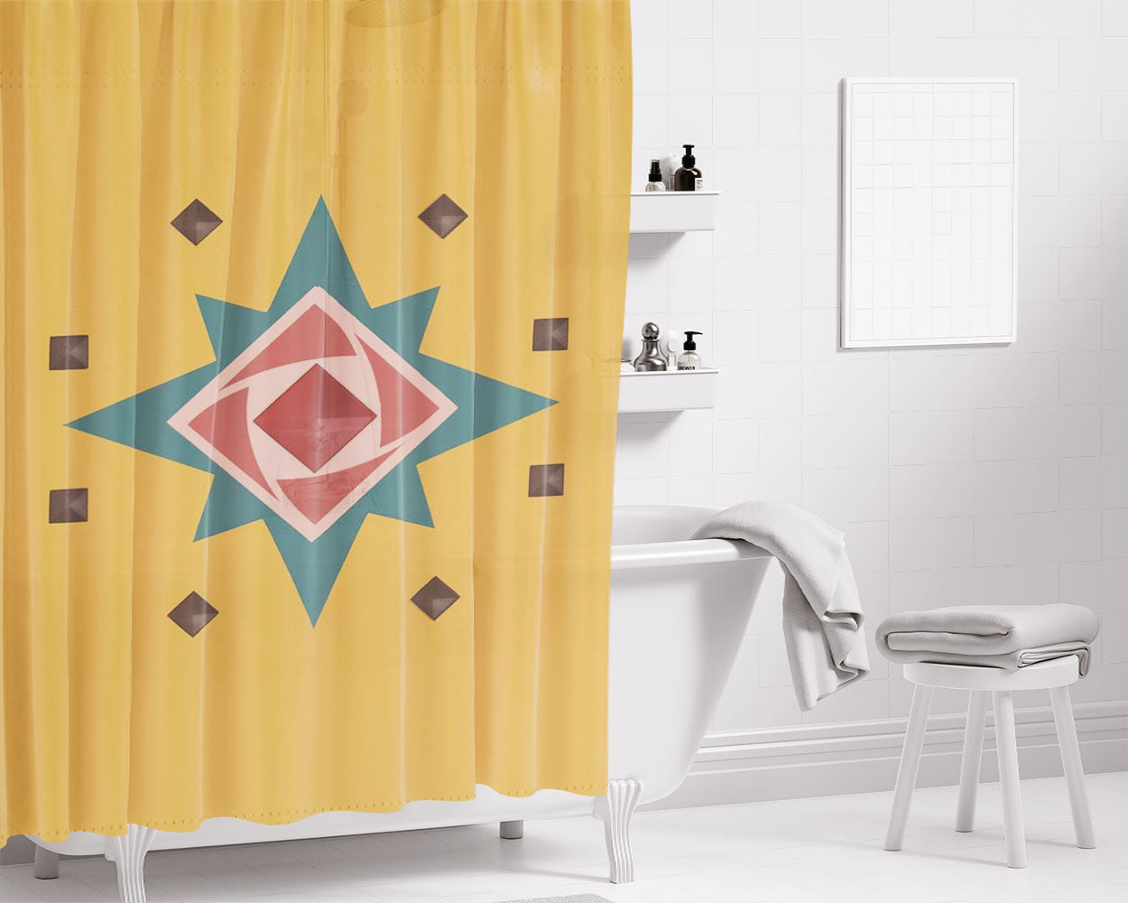 Shield Flag Of Rosas Kingdom Bathroom Shower Curtain Fabric Waterproof | 66 X 72 Inch