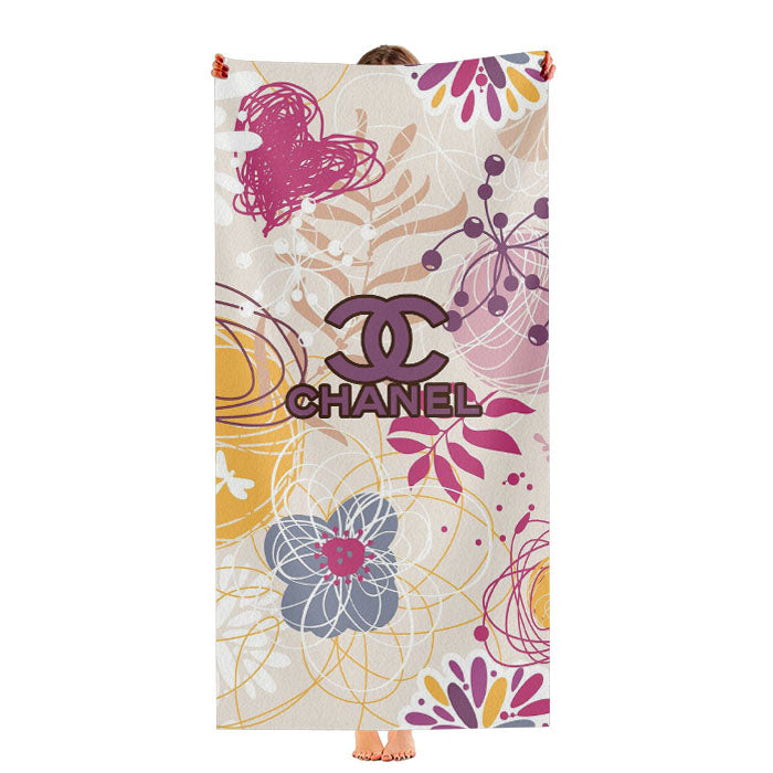 Chanel Latte Colour Mix Floral Ultra-Soft Luxury Bathroom Towels
