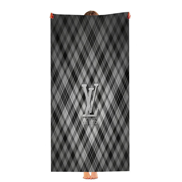 Louis Vuitton Logo In Silver Style Ultra-Soft Luxury Bathroom Towels