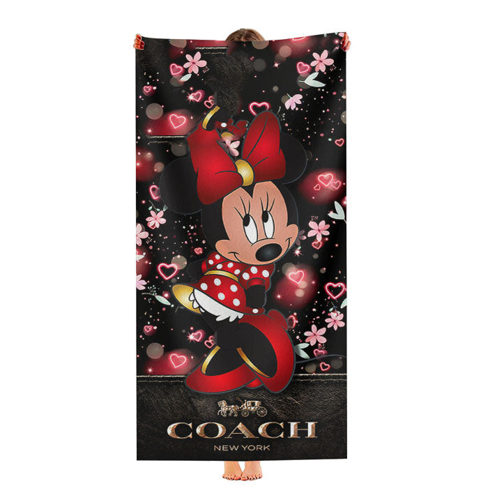 Minnie Mouse Coach Flowers New Ultra-Soft Luxury Bathroom Towels