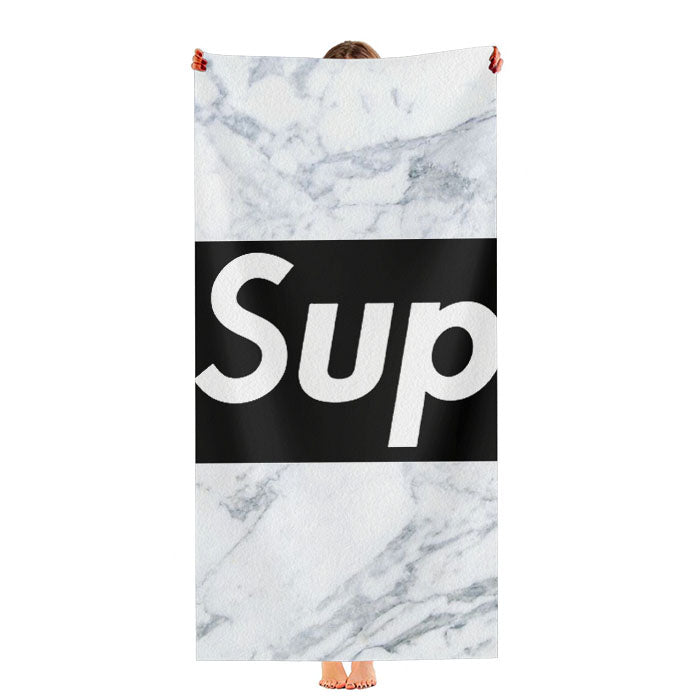 Supreme Marble Black Font Ultra-Soft Luxury Bathroom Towels
