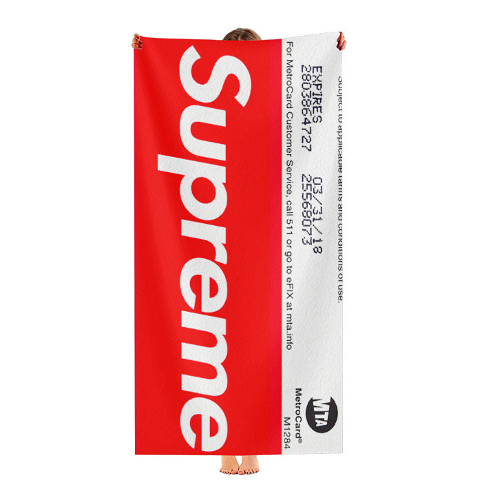 Supreme Mta Metro Card Ultra-Soft Luxury Bathroom Towels