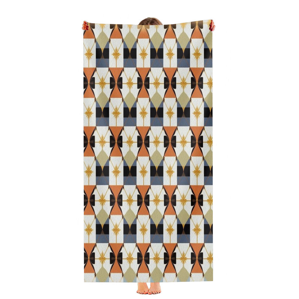 A Pattern With A Geometric Pattern Ultra-Soft Luxury Bathroom Towels