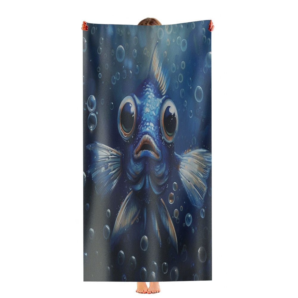 Adorable Blue Fish Ultra-Soft Luxury Bathroom Towels