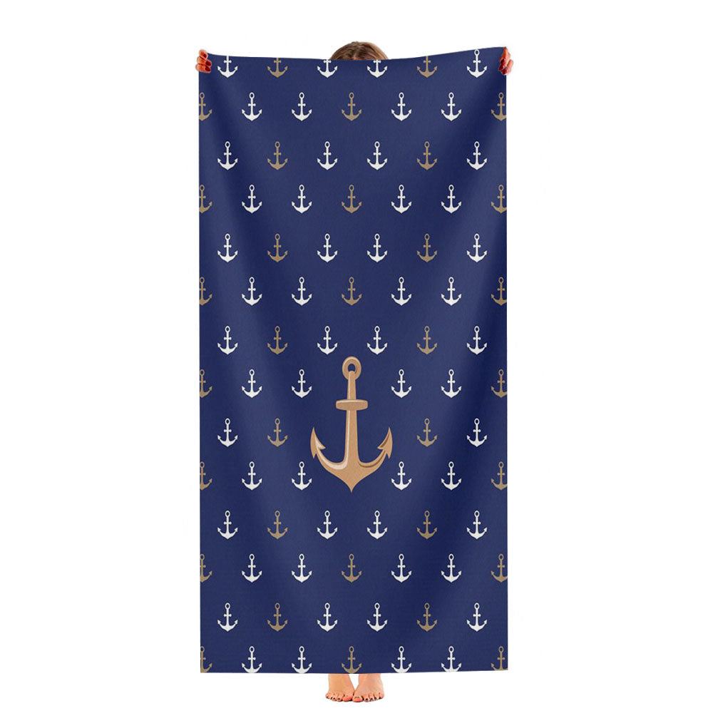 Anchor Pattern Ultra-Soft Luxury Bathroom Towels