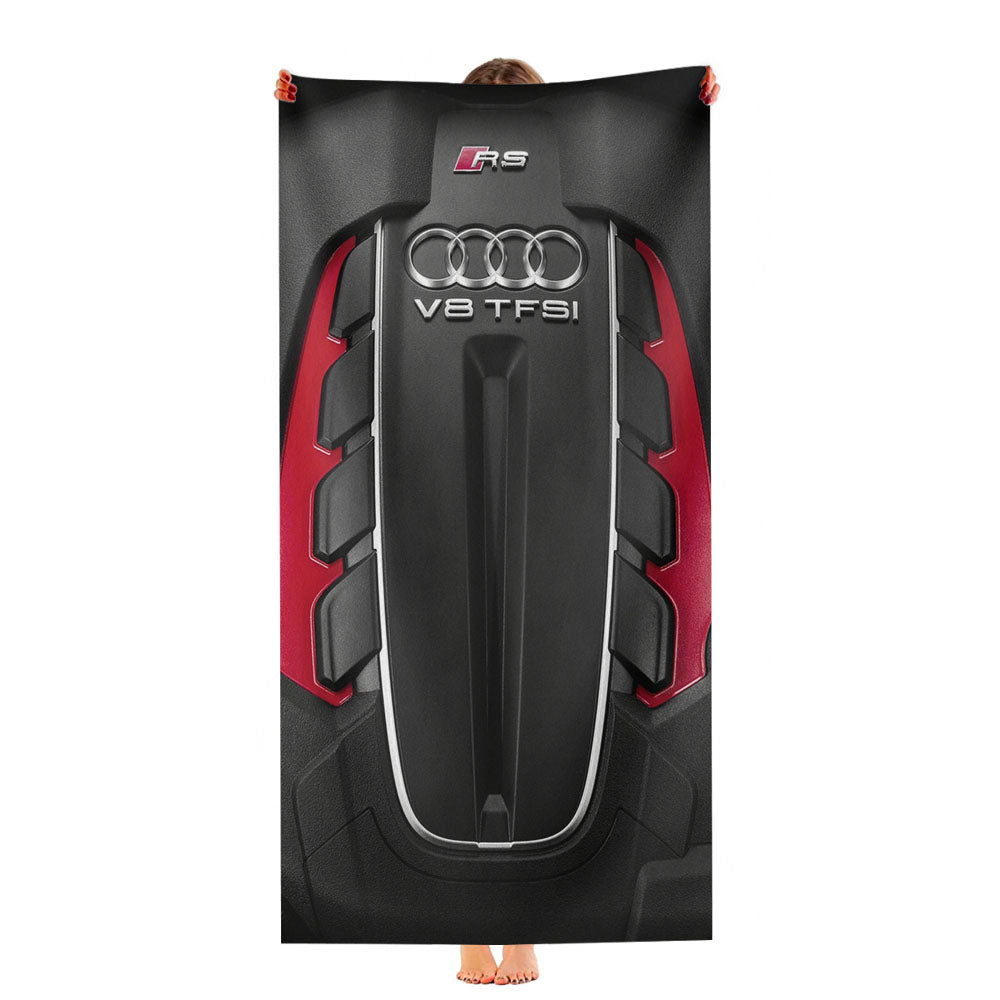 Audi Red Rs Engine Sports Ultra-Soft Luxury Bathroom Towels