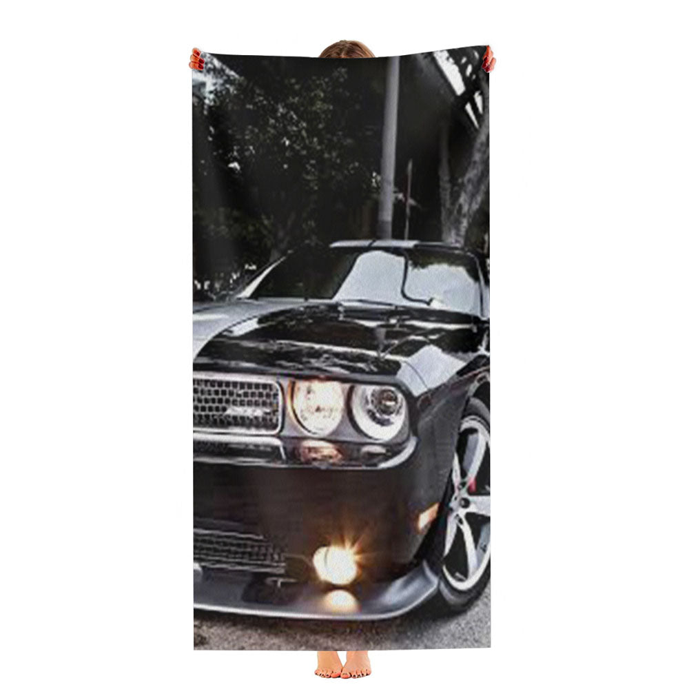 Black Dodge Challenger Ultra-Soft Luxury Bathroom Towels