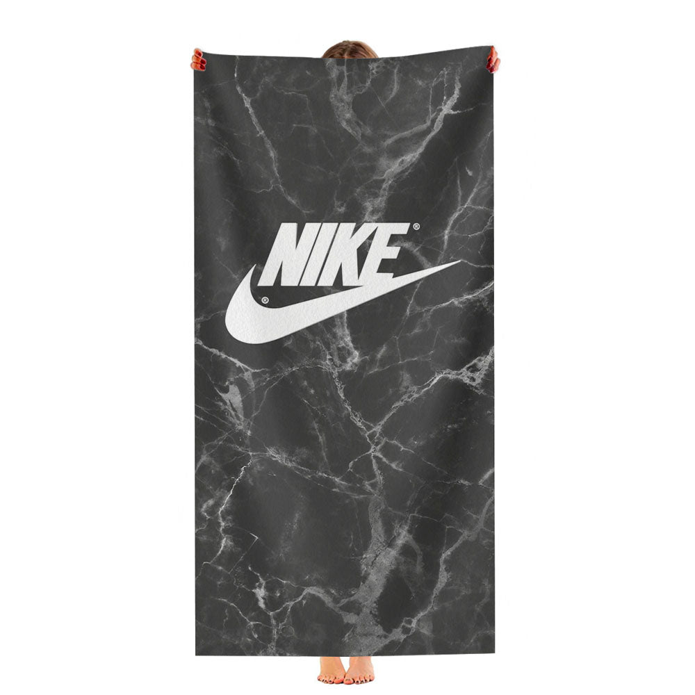 Black White Marble Nike Logo Ultra-Soft Luxury Bathroom Towels