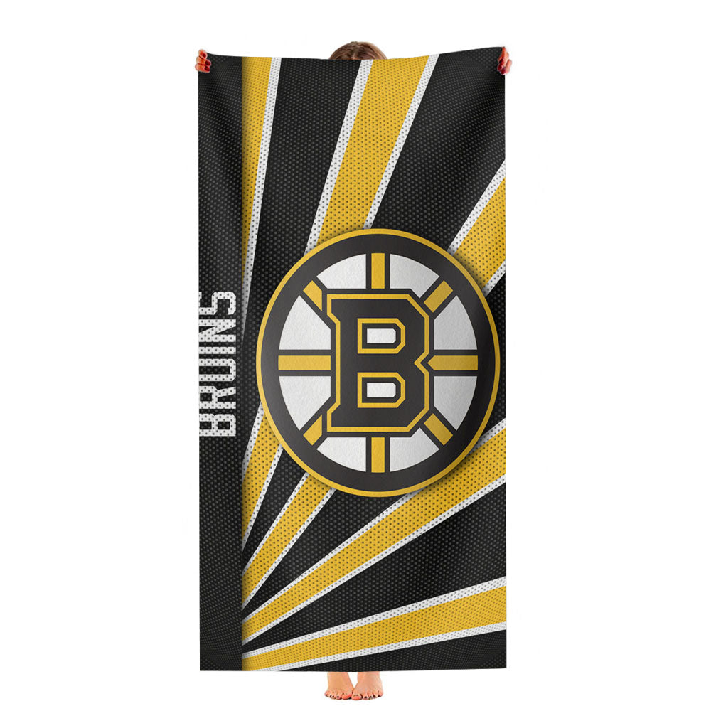 Boston Bruins Stripe Wallpaper Ultra-Soft Luxury Bathroom Towels