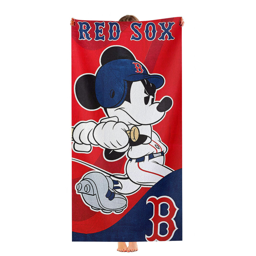 Boston Red Sox Disney Mickey Mouse Mlb Ultra-Soft Luxury Bathroom Towels