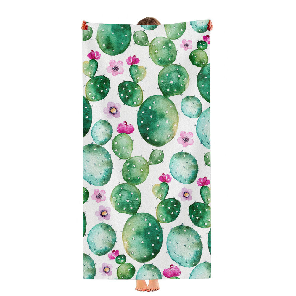 Cactus Pattern Art Ultra-Soft Luxury Bathroom Towels