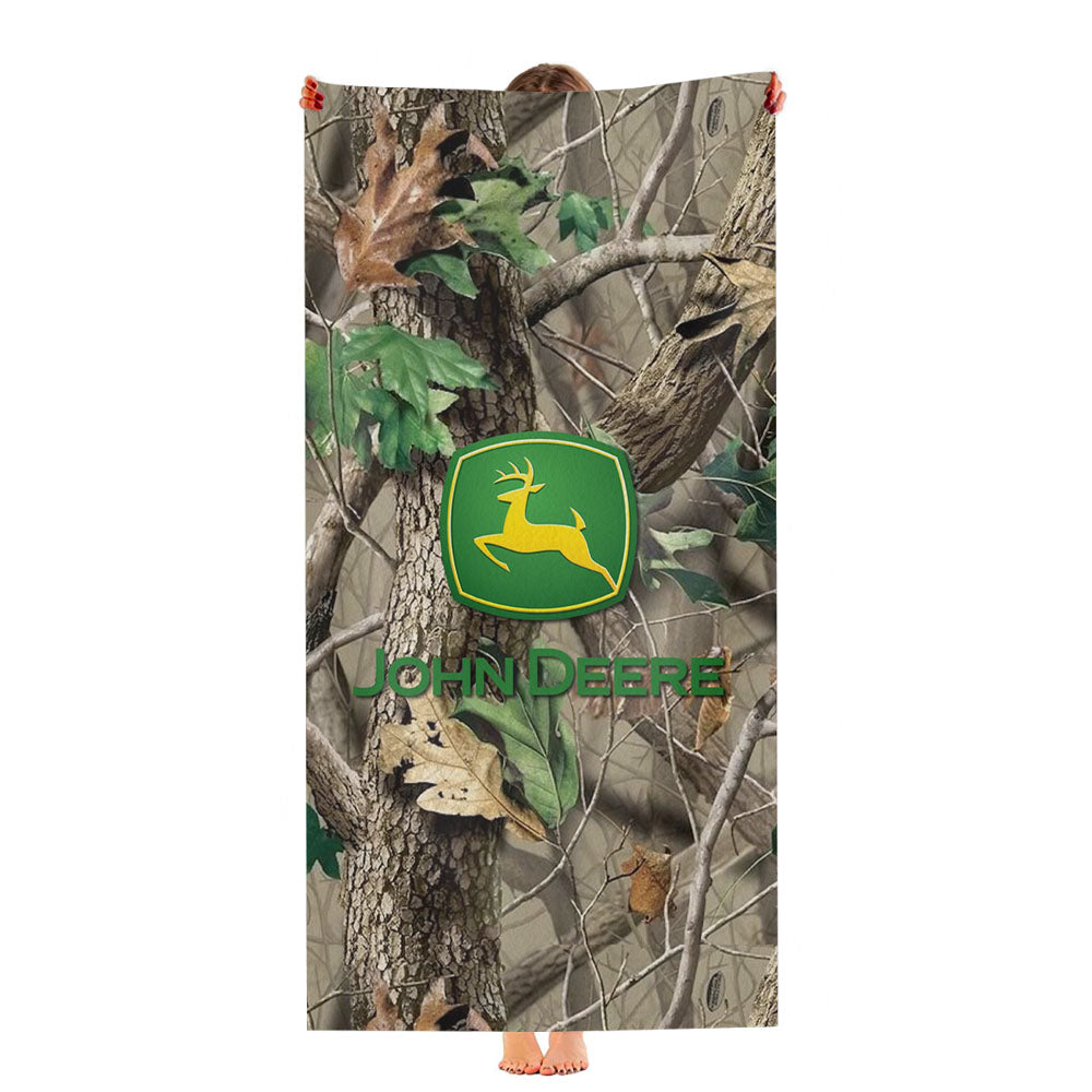 Camo John Deere Real Tree Logo Ultra-Soft Luxury Bathroom Towels