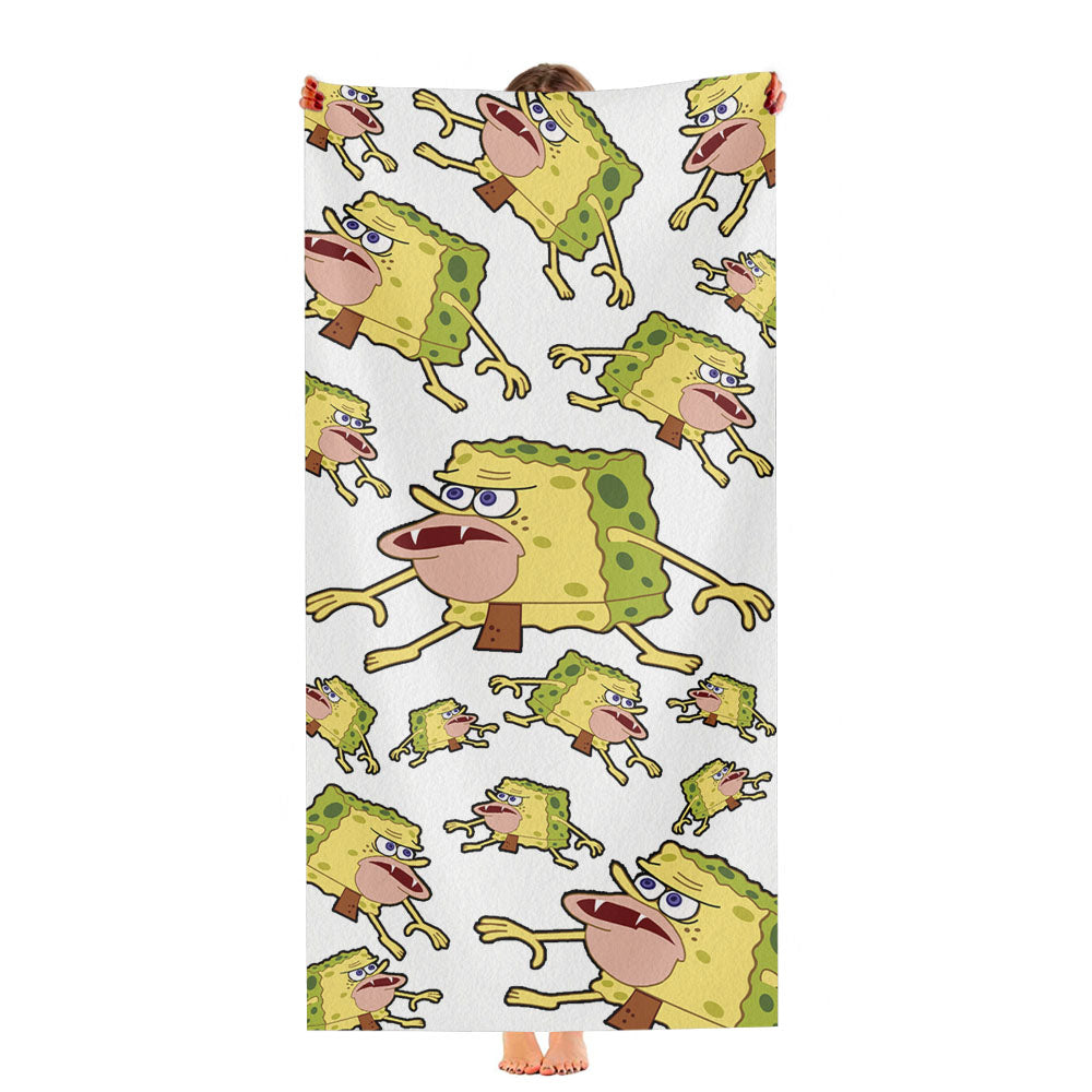 Caveman Spongebob Squarepants Pattern Ultra-Soft Luxury Bathroom Towels