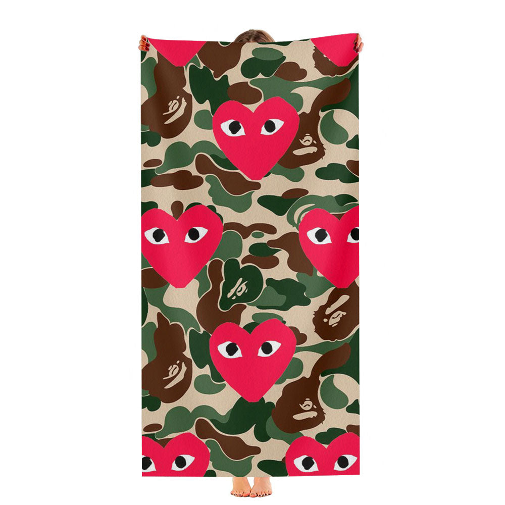 Cdg Chamo Pattern Bape Style Ultra-Soft Luxury Bathroom Towels