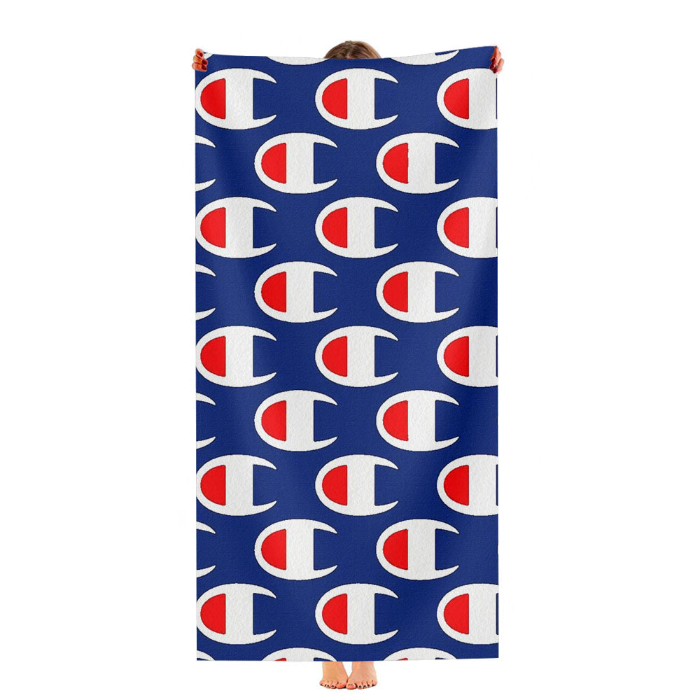 Champion Pattern Blue Art Ultra-Soft Luxury Bathroom Towels