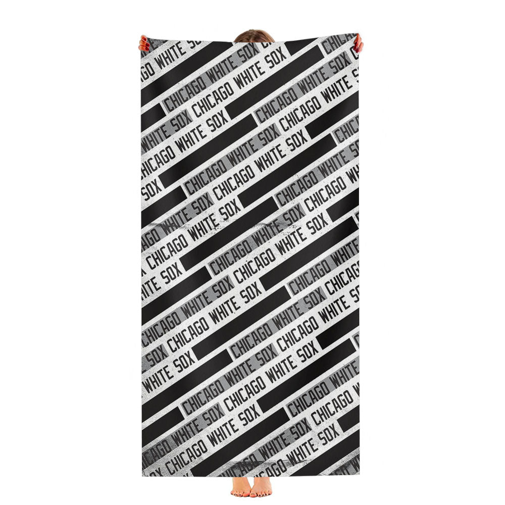Chicago White Sox Black White Pattern Ultra-Soft Luxury Bathroom Towels